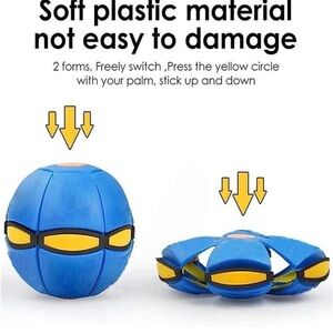 UFO Magic Ball. Orange & Navy. Spring inside flatten, pops up to ball. Diverse!